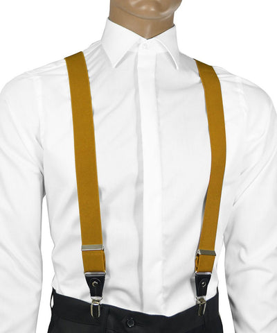 Solid Curry Men's Suspenders Suspenders Suspenders - Paul Malone.com