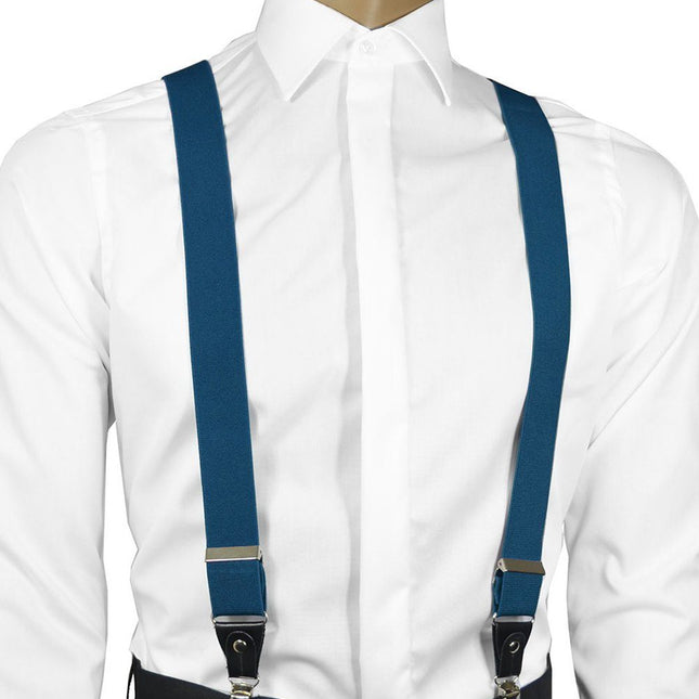 Solid Aqua Blue Men's Suspenders Suspenders Suspenders - Paul Malone.com