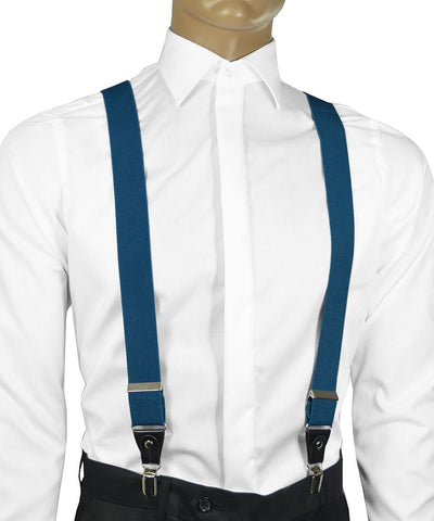 Solid Aqua Blue Men's Suspenders Suspenders Suspenders - Paul Malone.com