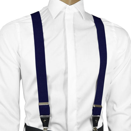 Solid Navy Blue Men's Suspenders Suspenders Suspenders - Paul Malone.com