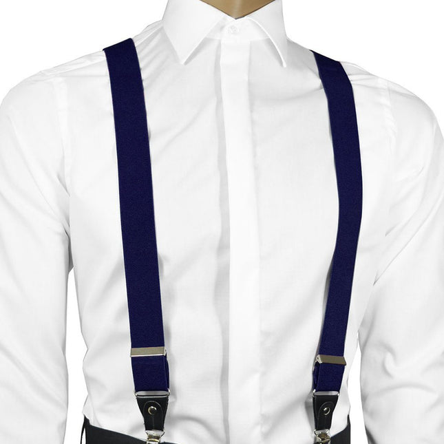 Solid Navy Blue Men's Suspenders Suspenders Suspenders - Paul Malone.com