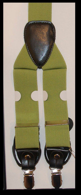 Solid Summer Green Men's Suspenders Suspenders Suspenders - Paul Malone.com