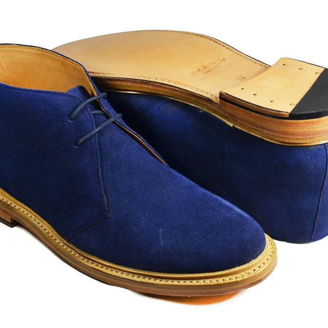 SAHARA Blue Suede Chukka Ankle Boots by Paul Malone Paul Malone Shoes - Paul Malone.com