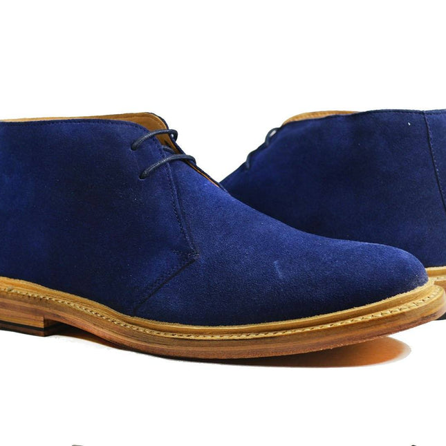 SAHARA Blue Suede Chukka Ankle Boots by Paul Malone Paul Malone Shoes - Paul Malone.com