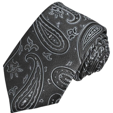 Black Rough Paisley Men's Necktie Paul Malone Ties - Paul Malone.com