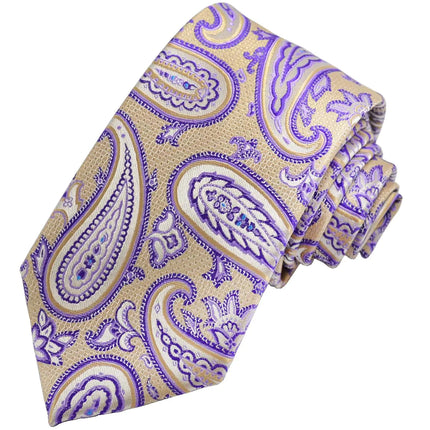 Sunset Gold Rough Paisley Men's Necktie Paul Malone Ties - Paul Malone.com