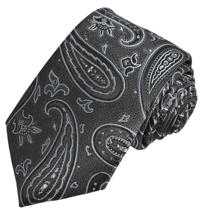 Black Rough Paisley Men's Necktie Paul Malone Ties - Paul Malone.com