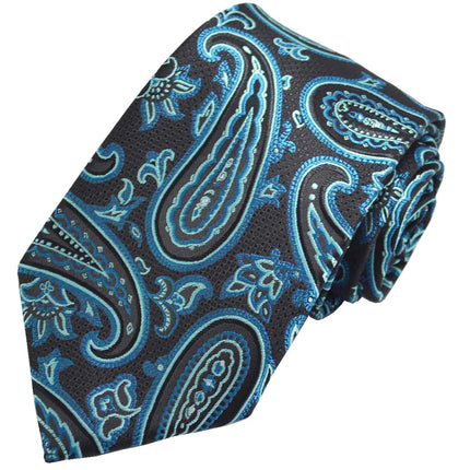 Turquoise Rough Paisley Men's Necktie Paul Malone Ties - Paul Malone.com