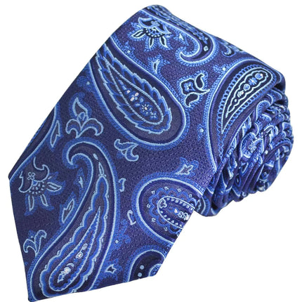 Amparo Blue Rough Paisley Men's Necktie Paul Malone Ties - Paul Malone.com