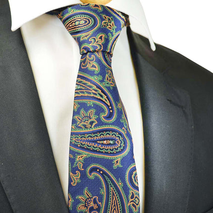 Jaffa Orange Rough Paisley Men's Necktie Paul Malone Ties - Paul Malone.com