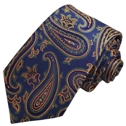 Jaffa Orange Rough Paisley Men's Necktie Paul Malone Ties - Paul Malone.com