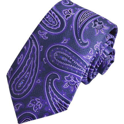 Dahlia Purple Rough Paisley Men's Necktie Paul Malone Ties - Paul Malone.com