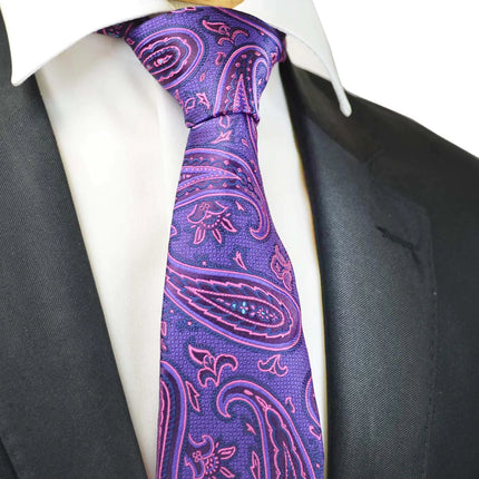 Patrician Purple Rough Paisley Men's Necktie Paul Malone Ties - Paul Malone.com