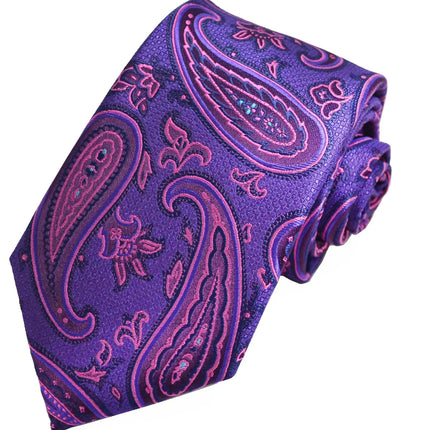 Patrician Purple Rough Paisley Men's Necktie Paul Malone Ties - Paul Malone.com