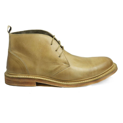 SHELTON Ivory Cap Toe Leather Boots by Paul Malone Paul Malone Shoes - Paul Malone.com