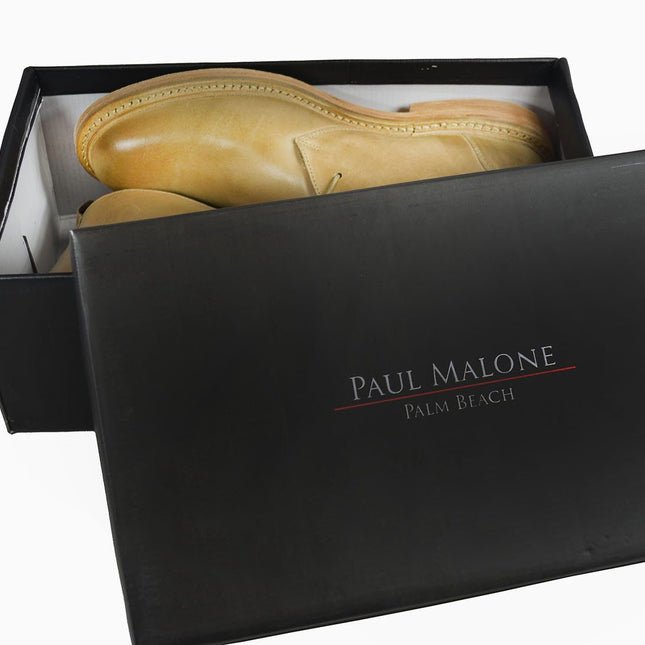 SHELTON Ivory Cap Toe Leather Boots by Paul Malone Paul Malone Shoes - Paul Malone.com