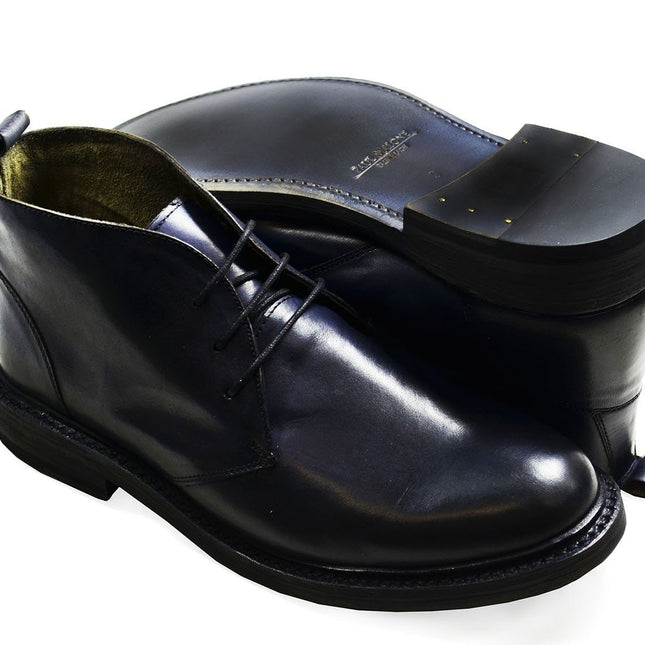 SHELTON Navy Full Leather Boots by Paul Malone Paul Malone Shoes - Paul Malone.com