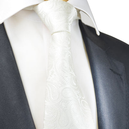 Formal Ivory Paisley Men's Necktie Vittorio Farina Ties - Paul Malone.com