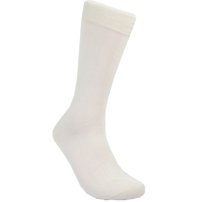 Solid Bone Cotton Dress Socks By Paul Malone Paul Malone Socks - Paul Malone.com