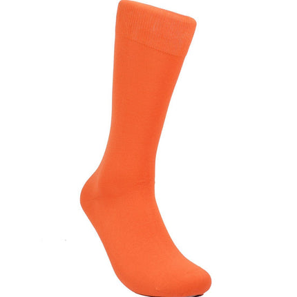 Solid Orange Cotton Dress Socks By Paul Malone Paul Malone Socks - Paul Malone.com