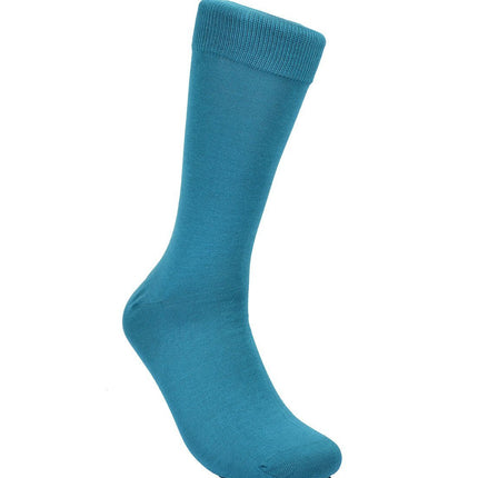 Solid Teal Blue Cotton Dress Socks By Paul Malone Paul Malone Socks - Paul Malone.com