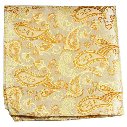 Gold Paisley Men's Pocket Square Paul Malone Pocket Square - Paul Malone.com