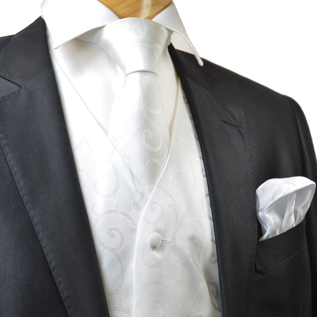 Formal White Tuxedo Vest Set Paul Malone Vest - Paul Malone.com