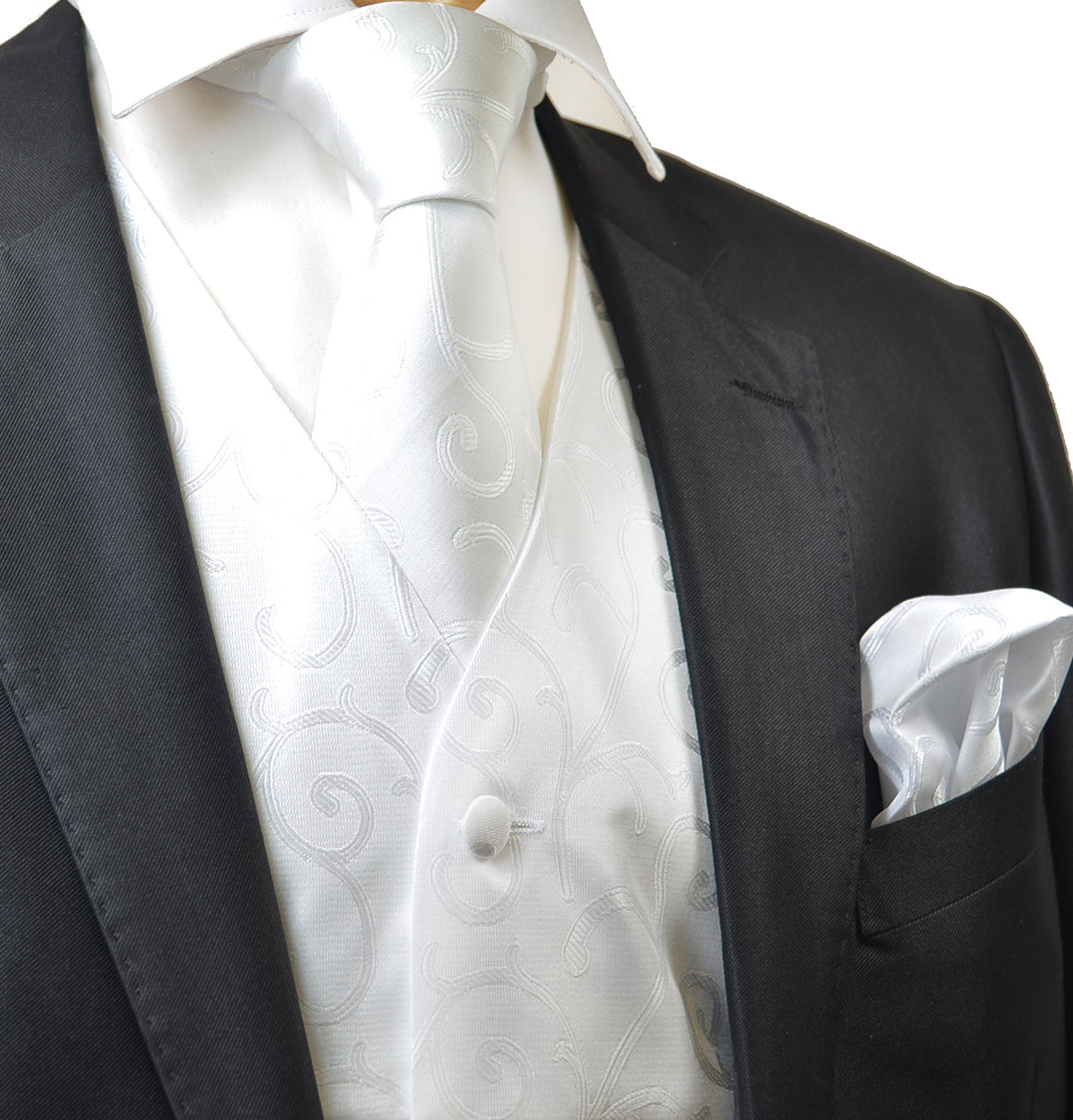 Formal White Tuxedo Vest Set – Paul Malone - Main Image