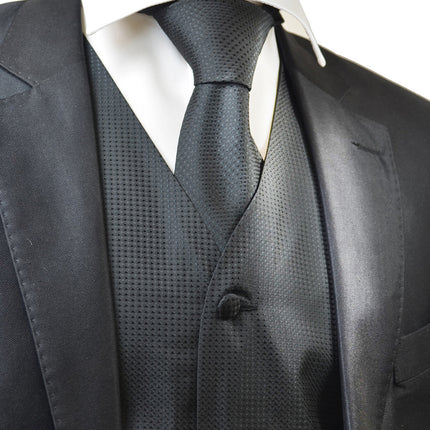 Formal Black Tuxedo Vest Set Paul Malone Vest - Paul Malone.com
