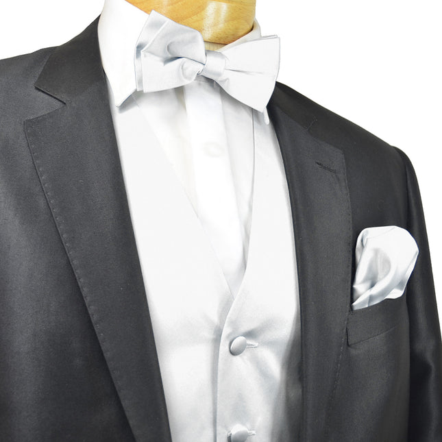 Classic Solid White Mens Tuxedo Vest Set Paul Malone Vest - Paul Malone.com