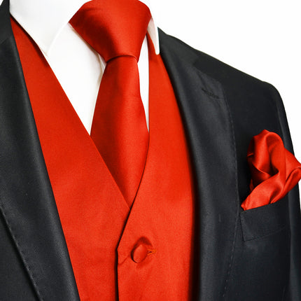 Solid Coral Tuxedo Vest Set Vittorio Farina Vest - Paul Malone.com