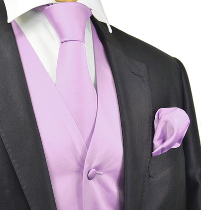 Solid Orchid Pink Tuxedo Vest Set Vittorio Farina Vest - Paul Malone.com
