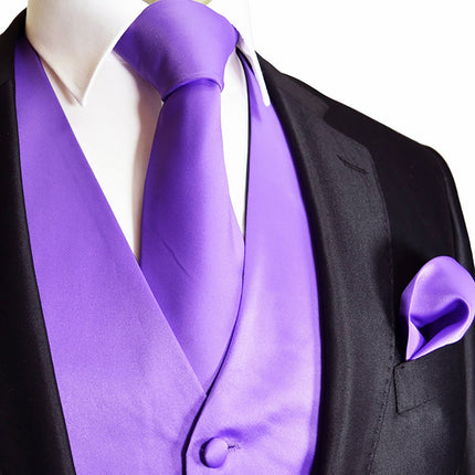Solid Lavender Tuxedo Vest Set Vittorio Farina Vest - Paul Malone.com