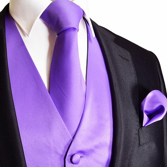 Solid Lavender Tuxedo Vest Set Vittorio Farina Vest - Paul Malone.com