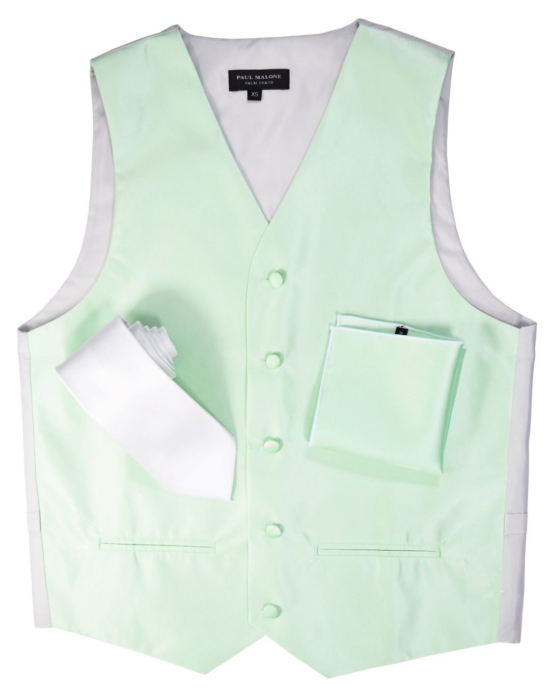 Mint Green Grid Pattern Vest and Bow Tie sold Set