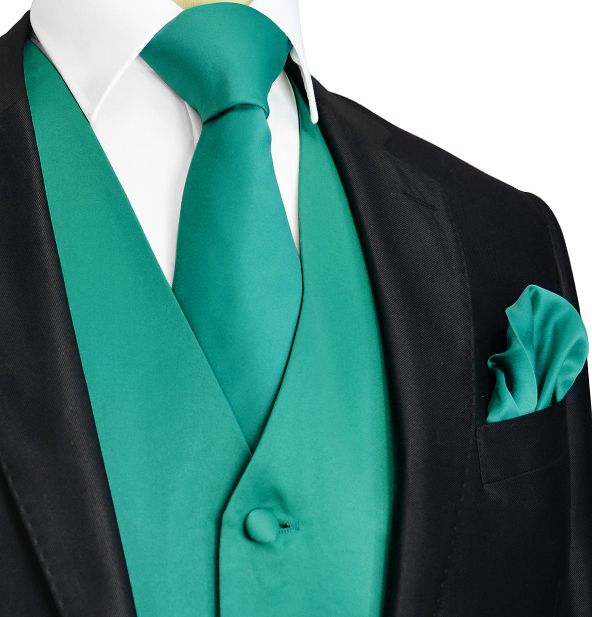 Turquoise Tuxedo Vest Set Solid Teal Tuxedo Vest Set – Paul Malone