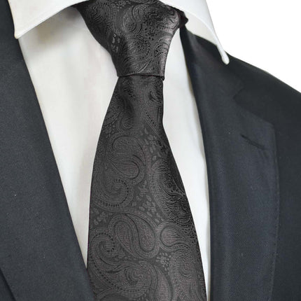 Classic Black Paisley Necktie Vittorio Farina Ties - Paul Malone.com