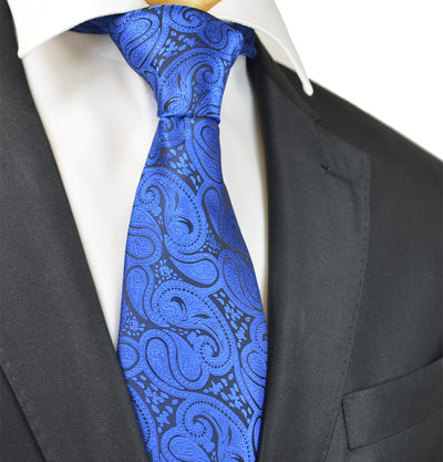 Classic Royal Blue Paisley Necktie Vittorio Farina Ties - Paul Malone.com