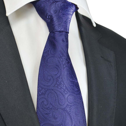 Classic Navy Blue Paisley Necktie Vittorio Farina Ties - Paul Malone.com