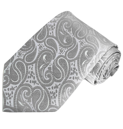 Classic Formal Light Grey Paisley Necktie Vittorio Farina Ties - Paul Malone.com