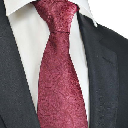 Burgundy Red Paisley Necktie Vittorio Farina Ties - Paul Malone.com