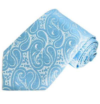 Classic Formal Sky Blue Paisley Necktie Vittorio Farina Ties - Paul Malone.com