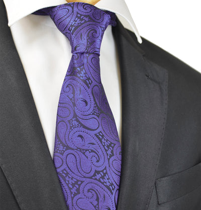Classic Formal Purple Paisley Necktie Vittorio Farina Ties - Paul Malone.com