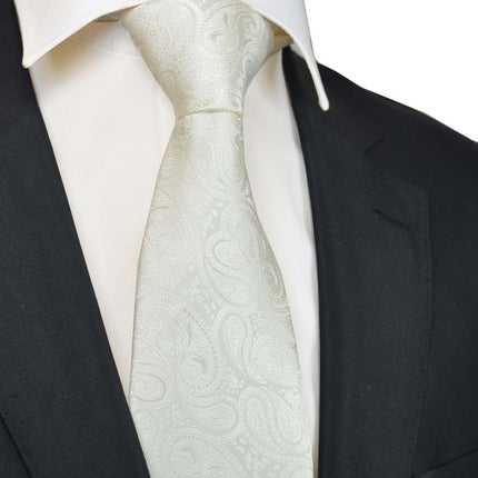 Classic Formal Ivory Paisley Necktie Vittorio Farina Ties - Paul Malone.com