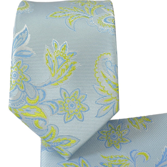Sky Blue and Green Necktie Set Paul Malone Ties - Paul Malone.com