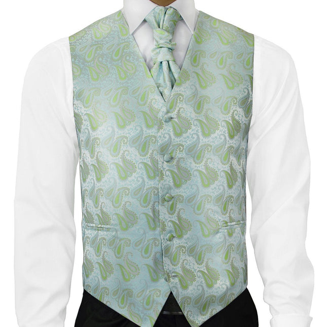 Morning Mist Paisley Tuxedo Vest Set Paul Malone Vest - Paul Malone.com