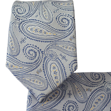 Arctic Ice Paisley Necktie Set Paul Malone Ties - Paul Malone.com