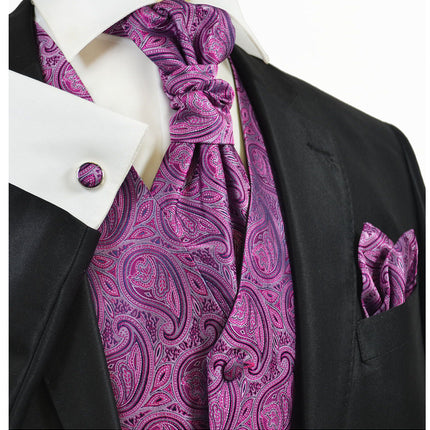 Summer Purple Paisley Suit Vest Set by Paul Malone Paul Malone Vest - Paul Malone.com