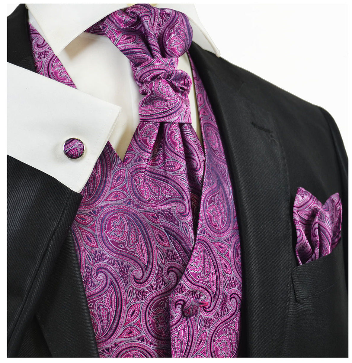 Summer Purple Paisley Suit Vest Set by Paul Malone | Paul Malone