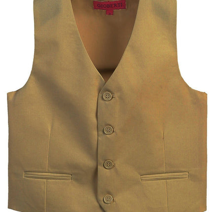 Khaki Boys 4-Button Suit Vest Gioberti Vest - Paul Malone.com